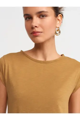 30699 Cotton T-shirt-Light Khaki-Light Khaki - 4