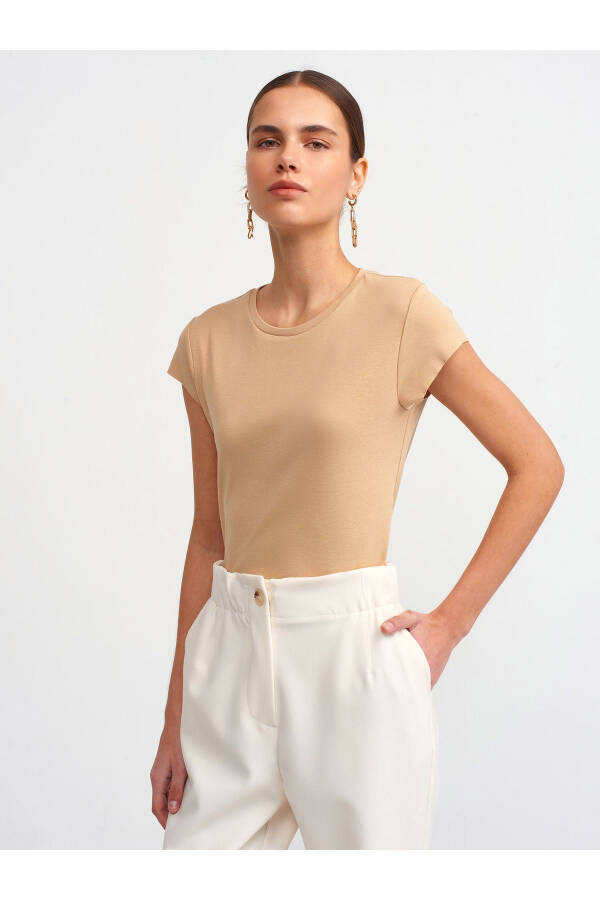 30719 Bicycle Neck T-shirt - Beige - 5