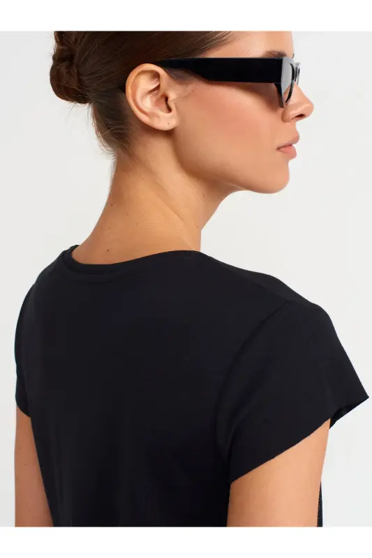 30719 Velo Yoqa T-shirt - Qora - 4