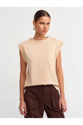 30724 Cotton T-shirt-Beige-Beige - 3