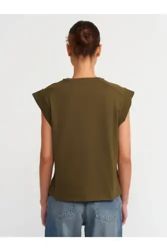 30724 Cotton T-shirt-Khaki-Khaki - DILVIN (1)