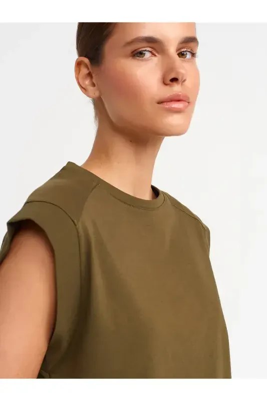 30724 Cotton T-shirt-Khaki-Khaki - 4