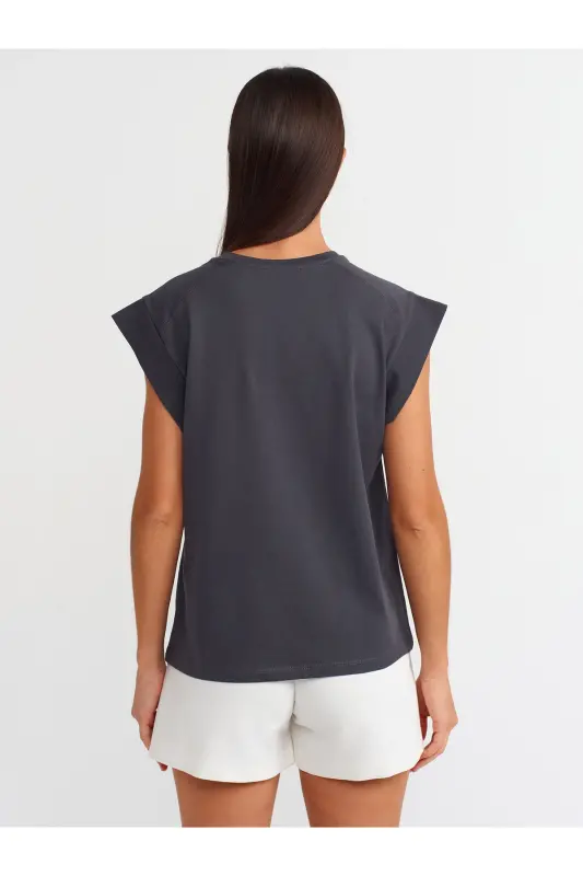 30724 Pamuklu T-shirt-Antrasit - Antrasit - 2