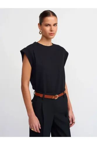 30724 Pamuklu T-shirt-Siyah - Siyah - Dilvin (1)