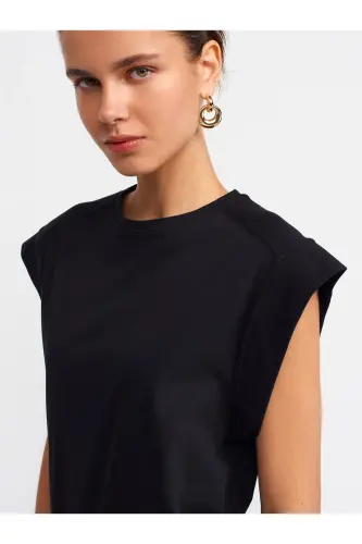 30724 Pamuklu T-shirt-Siyah - Siyah - 5