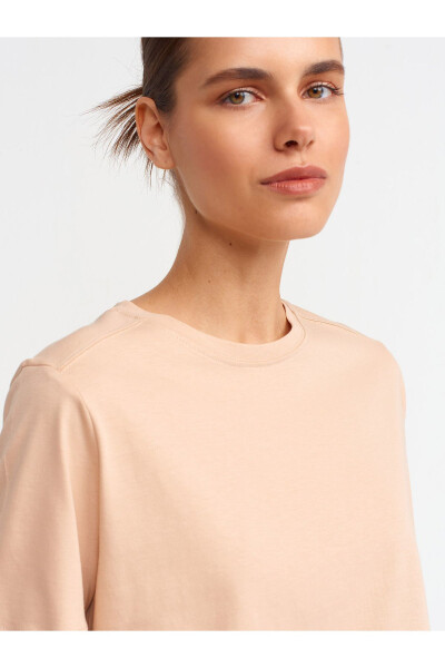 30740 Crew Neck Cotton T-shirt - Beige - 8