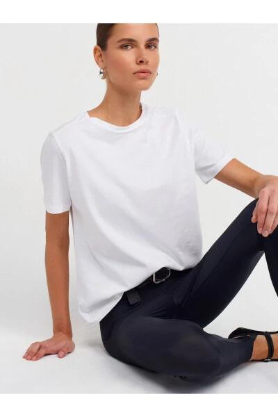 30740 Crew Neck Cotton T-shirt-white - 8