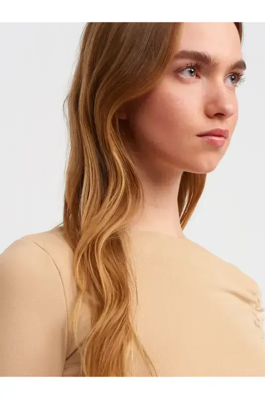 30770 Buzgʻuli Asimmetrik Top-Bej-Bej - 4