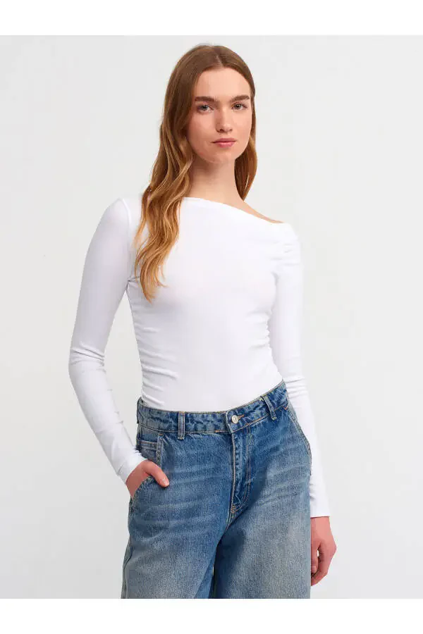 30770 Ruffled Asymmetric Top-White - 17