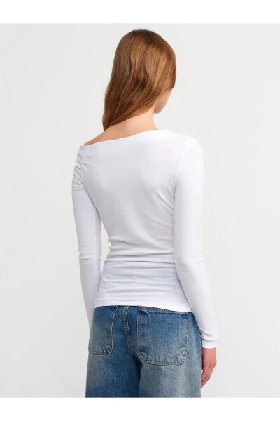 30770 Ruffled Asymmetric Top-White - 12