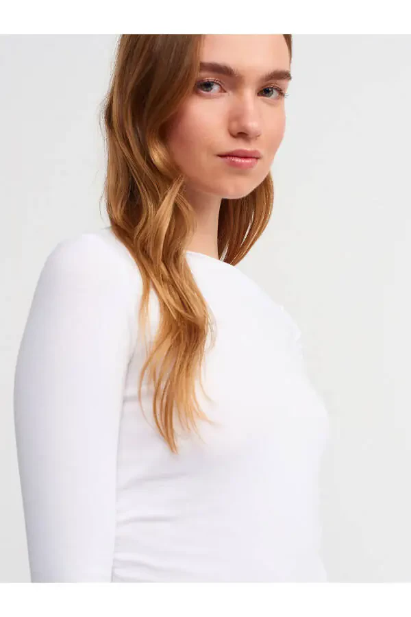 30770 Ruffled Asymmetric Top-White - 3