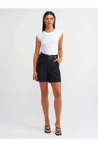 30811 Bisiklet Yaka T-shirt-Beyaz-Beyaz - 4