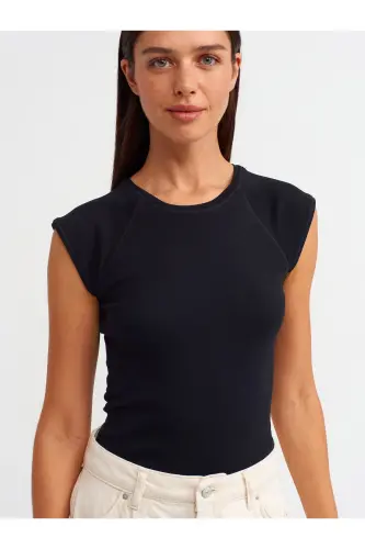 30811 Velosiped Yoqali T-ko'ylak-Qora-Qora 