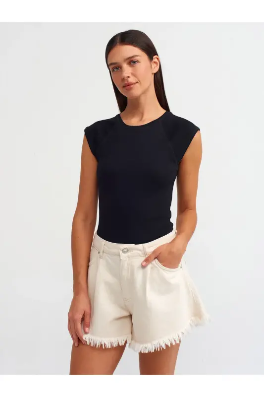 30811 Velosiped Yoqali T-ko'ylak-Qora-Qora - 4