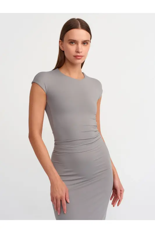 30856 Poliamid T-shirt-Kulrang-Kulrang - 4