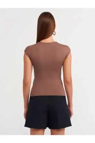 30856 Poliamid T-shirt-S.Kahve - S.Kahve - DILVIN (1)