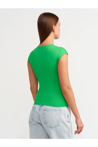 30856 Poliamid T-shirt-Yeşil-Yeşil - DILVIN (1)