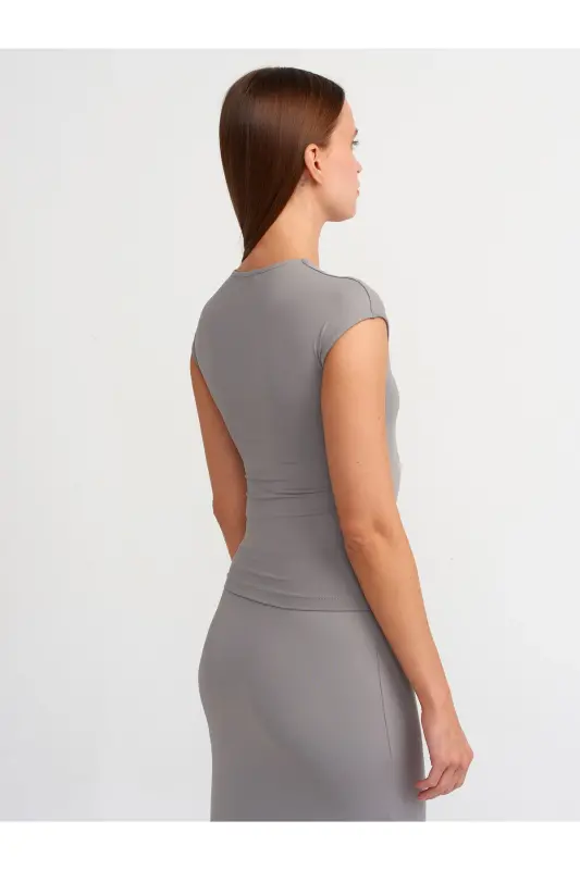 30856 Polyamide T-shirt-Gray-Gray - 2