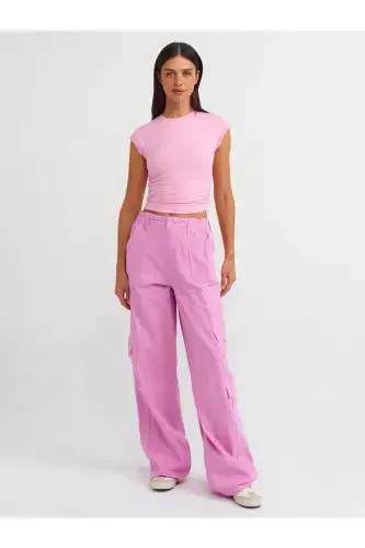 30899 Ruched Detail Top-Light Pink-Light Pink - 3