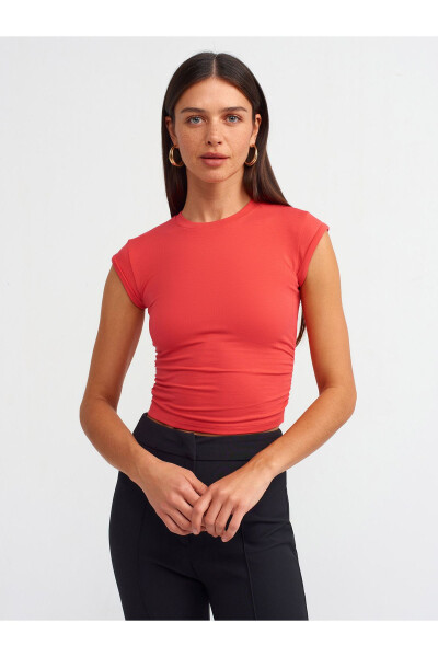 30899 Top with Side Ruffles - A.Red 