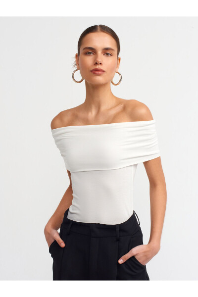 30919 Off-Shoulder Top - Ecru - DILVIN