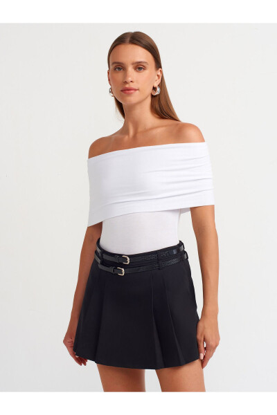 30919 Off-Shoulder Top - White - DILVIN