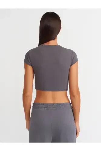 30936 Fitted Crop Top-Smoked-Smoked - DILVIN (1)