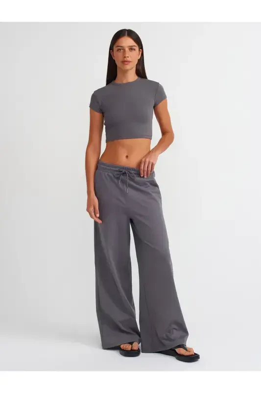 30936 Fitted Crop Top-Smoked-Smoked - 3