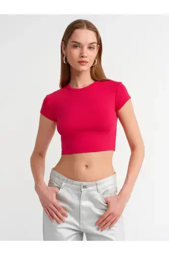 30936 Gavdaga mos keladigan Crop Top - Fuchsiya - Fuchsiya - 4