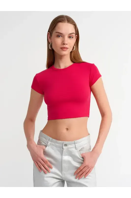 30936 Gavdaga mos keladigan Crop Top - Fuchsiya - Fuchsiya - 4