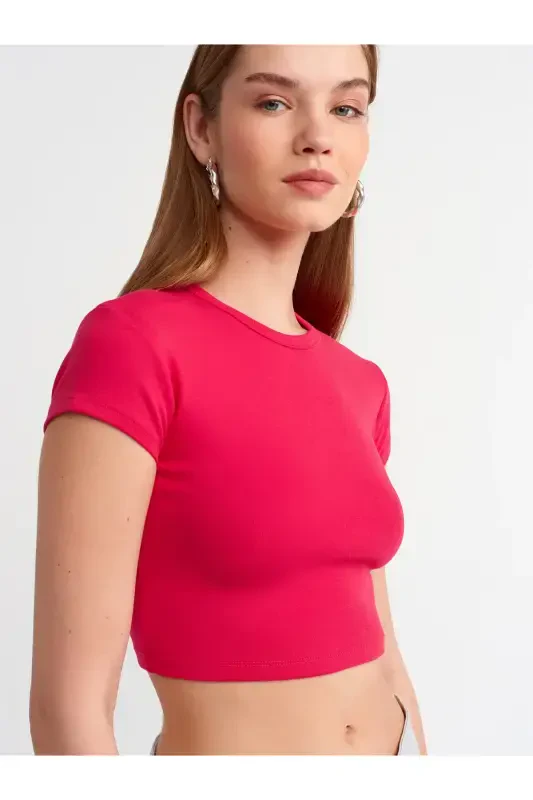 30936 Gavdaga mos keladigan Crop Top - Fuchsiya - Fuchsiya - 5