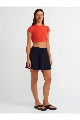 30936 Vücuda Oturan Crop Top-K.Kırmızı-K.Kırmızı - 3