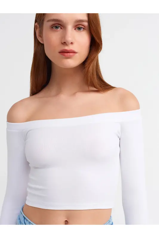 30937 Off-the-Shoulder Top-White-White - 1