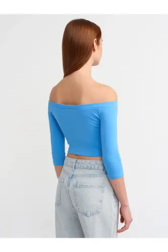 30937 Yelkali ochiq top - Moviy - Moviy - DILVIN (1)