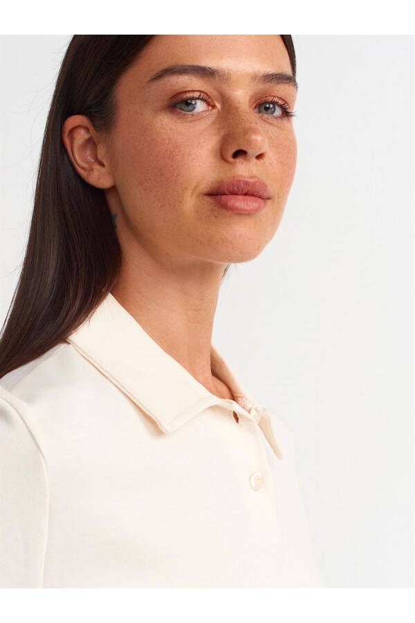 30961 Polo Collar Cotton T-shirt - Bone - 16