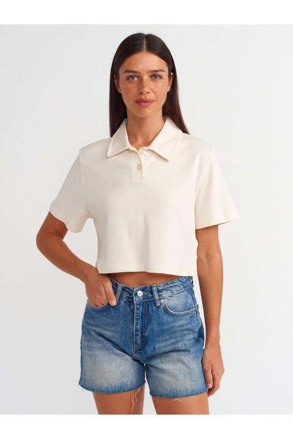 30961 Polo Yaka Paxta T-shirt - Suyak - 13