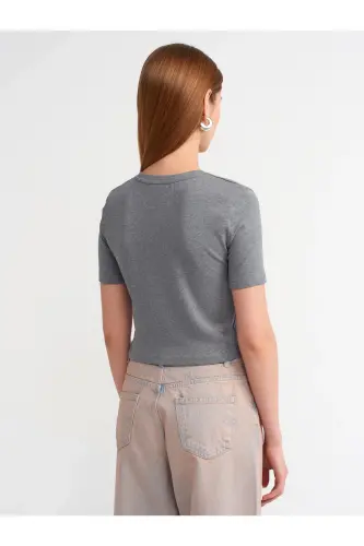 30995 Crop T-shirt-Anthracite-Anthracite - 2