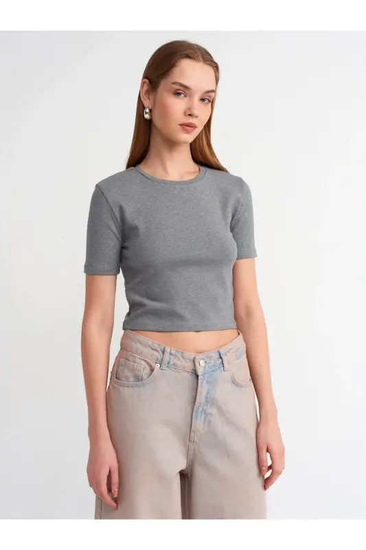 30995 Crop T-shirt-Антрацит-Антрацит - DILVIN