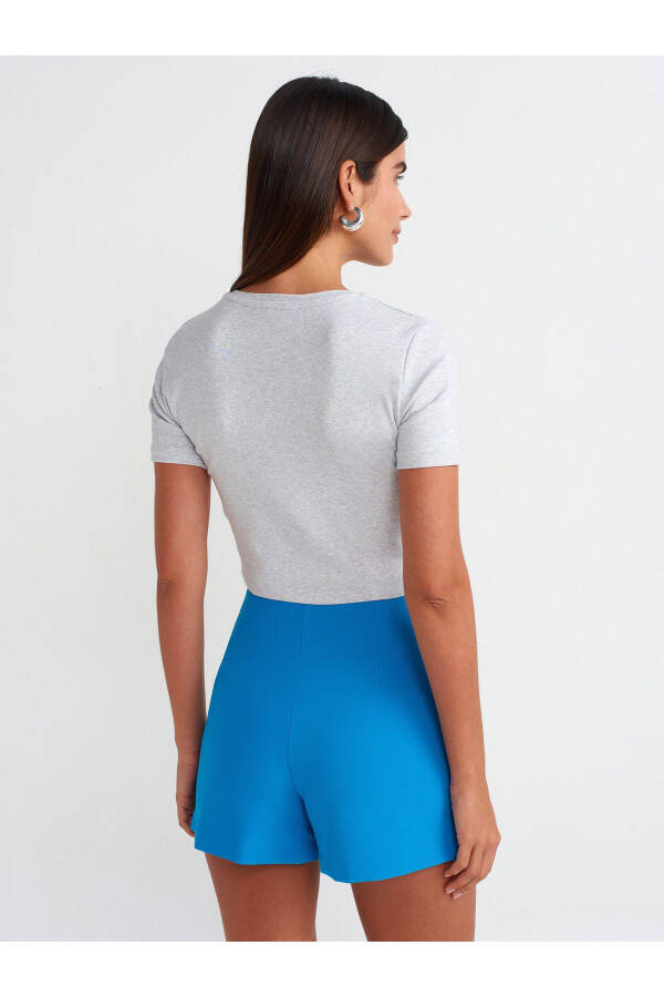 30995 Crop T-shirt - Grey Melange - 10