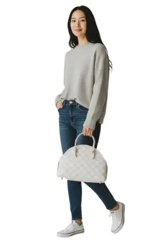 30x23x11cm Mademoiselle women's shoulder bag 100210525-White - 7