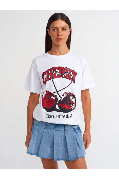 31065 Baksı Detailed T-shirt-White - 5