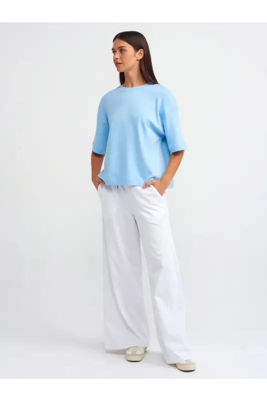 31067 Cotton Padded T-shirt-blue-Blue - 3