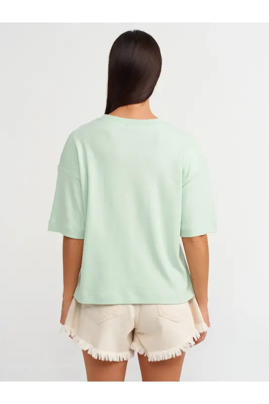31067 Cotton Padded T-shirt-light green-light green - 2