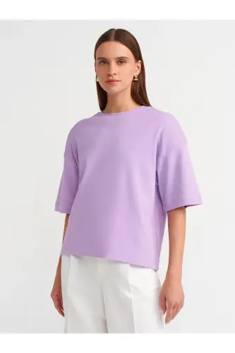 31067 Baumwollgepolstertes T-Shirt-lila - Fliederfarben - 1