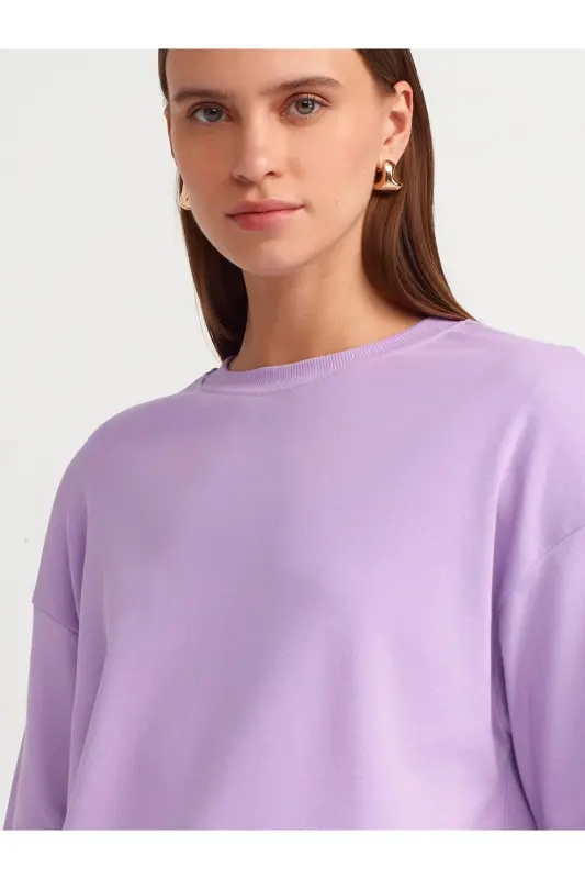 31067 Baumwollgepolstertes T-Shirt-lila - Fliederfarben - 4