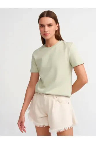 31069 Cotton Crew Neck T-shirt-Mint-Mint - 4