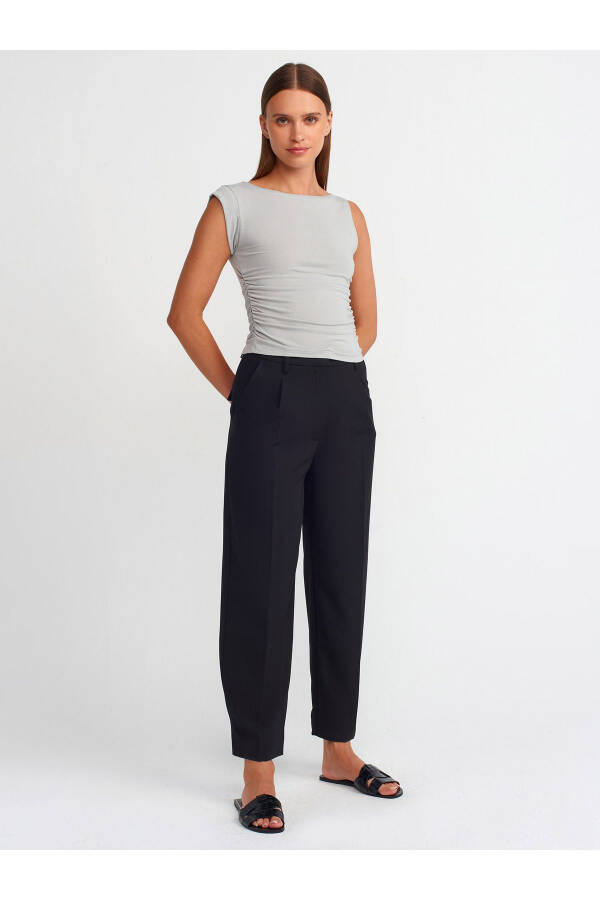 31089 Asymmetrical Screw Detail Top - Light Gray - 8