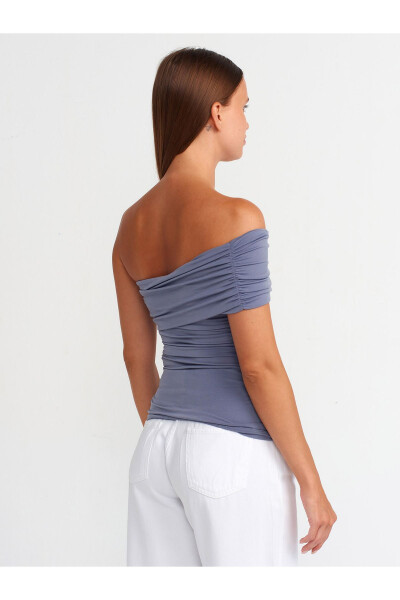 31090 Asimetrik Bluz-füme - Füme - 10