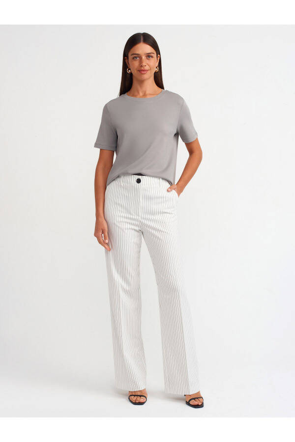 31142 Yelka Yaxasi Paxta T-shirt - kulrang - 15