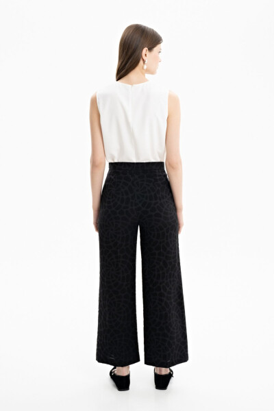 3138111 Self-Textured Fabric Trousers - 3